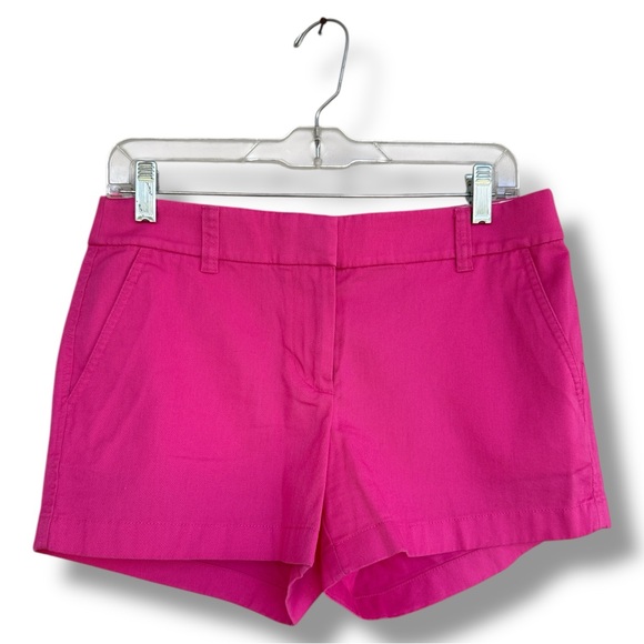 J. Crew Factory Hot Pink 100% Cotton Chino Shorts Size 4 - Picture 2 of 14